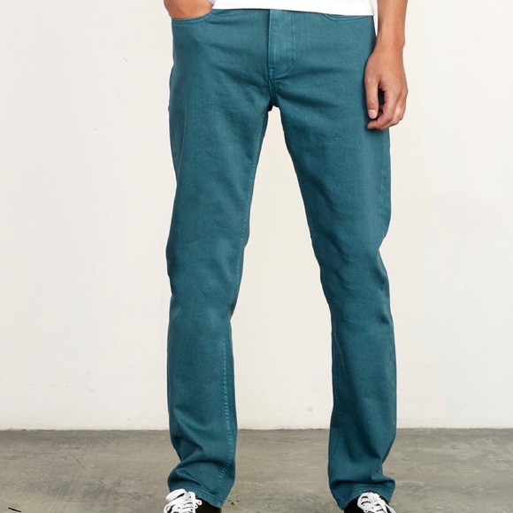 RVCA Other - RVCA 34x31 Spanky Denim Hunter Green Slim Straight